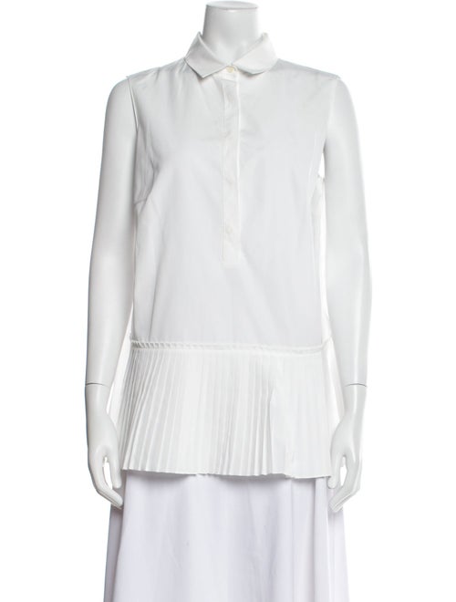 Akris Punto Silk Sleeveless Button-Up Top