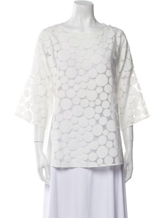 Akris Punto Polka Dot Print Bateau Neckline Blouse