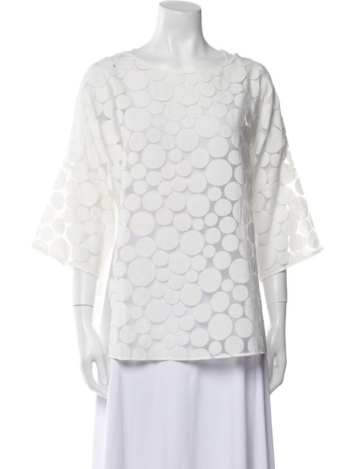 Akris Punto Polka Dot Print Bateau Neckline Blouse