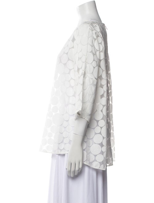 Akris Punto Polka Dot Print Bateau Neckline Blouse