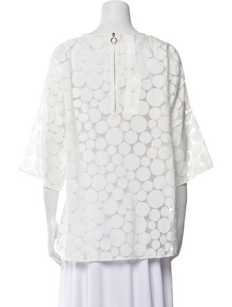 Akris Punto Polka Dot Print Bateau Neckline Blouse