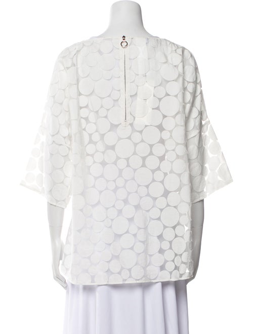 Akris Punto Polka Dot Print Bateau Neckline Blouse