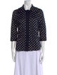 Akris Punto Polka Dot Print Three-Quarter Sleeve Button-Up Top