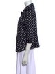 Akris Punto Polka Dot Print Three-Quarter Sleeve Button-Up Top