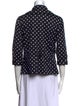 Akris Punto Polka Dot Print Three-Quarter Sleeve Button-Up Top