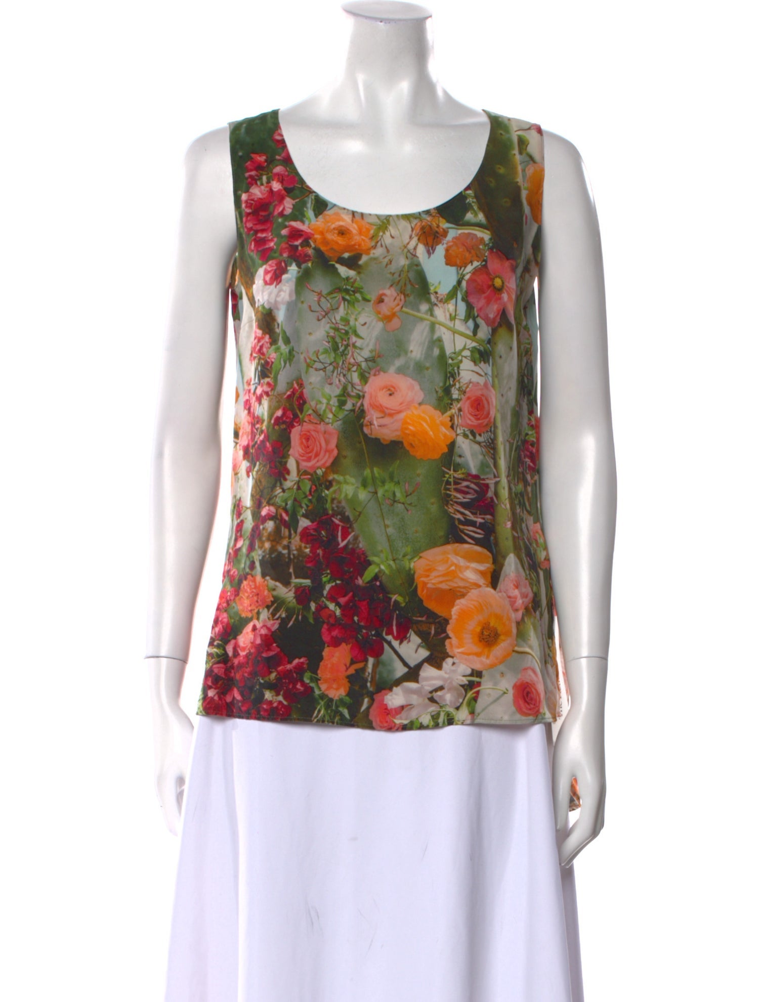 Akris Punto Silk Floral Print Top