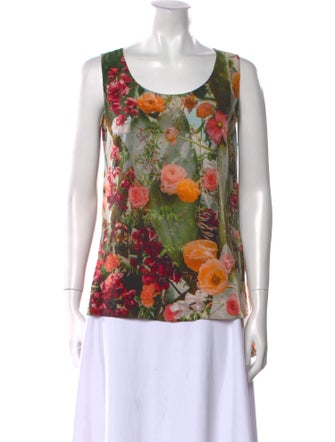 Akris Punto Silk Floral Print Top