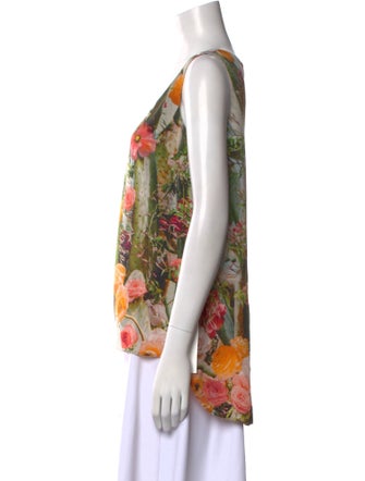 Akris Punto Silk Floral Print Top