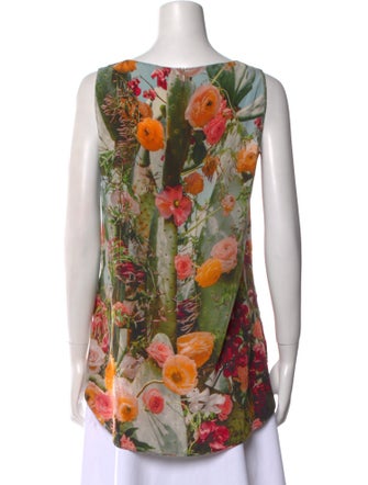 Akris Punto Silk Floral Print Top