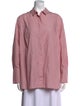 Akris Punto Striped Long Sleeve Button-Up Top
