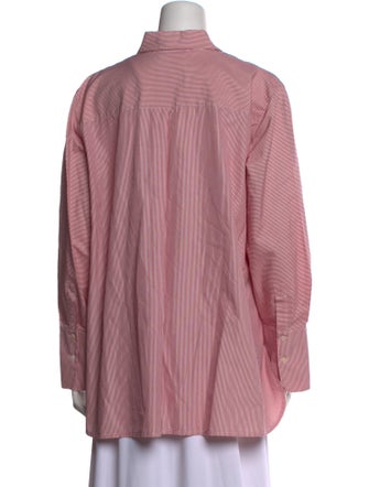 Akris Punto Striped Long Sleeve Button-Up Top