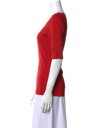 Akris Punto Square Neckline Short Sleeve Top