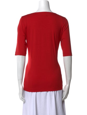 Akris Punto Square Neckline Short Sleeve Top