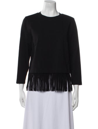 Akris Punto Crew Neck Three-Quarter Sleeve Top