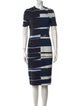 Akris Punto Striped Midi Length Dress