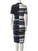 Akris Punto Striped Midi Length Dress
