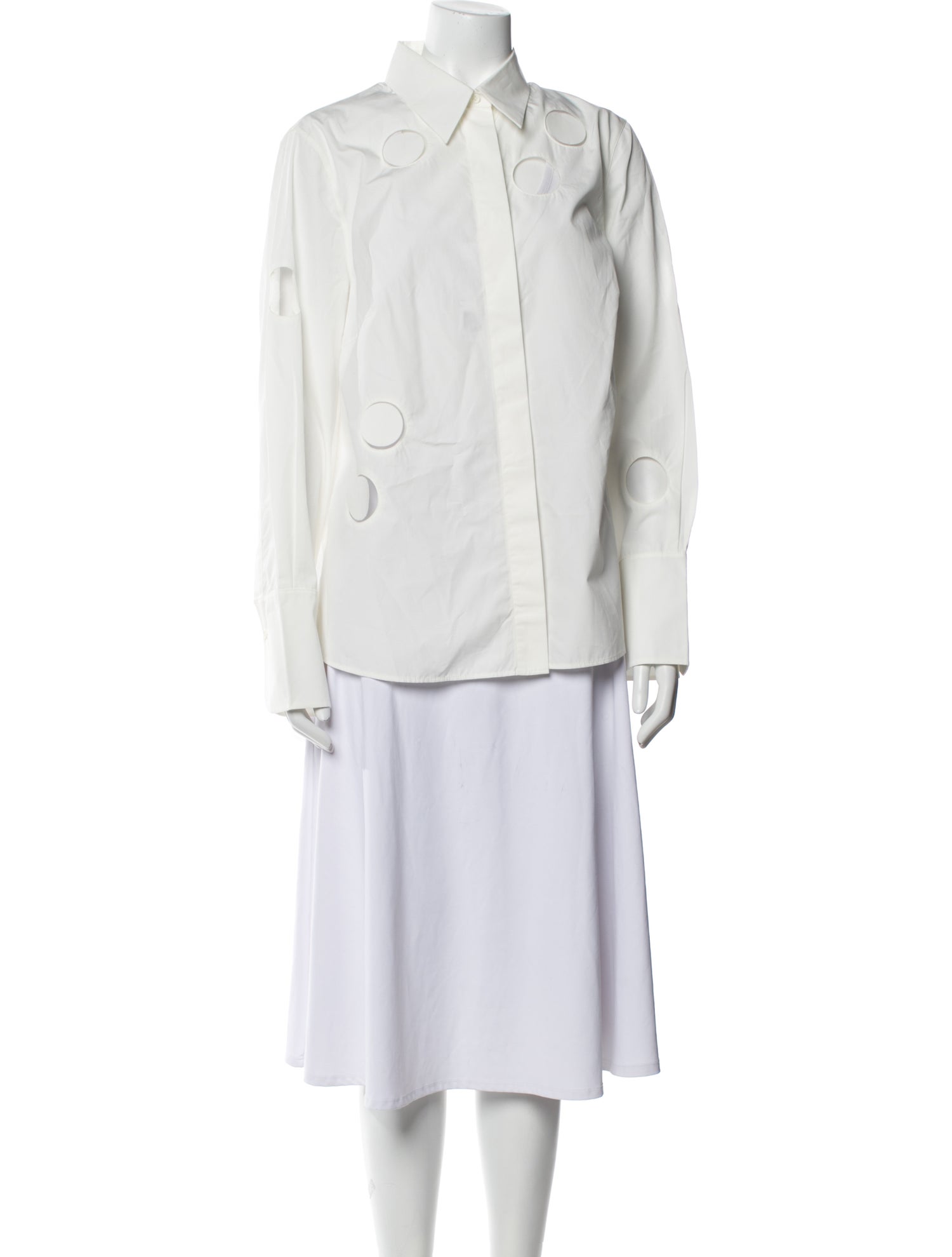 Akris Punto Long Sleeve Button-Up Top