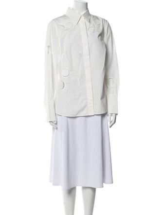 Akris Punto Long Sleeve Button-Up Top