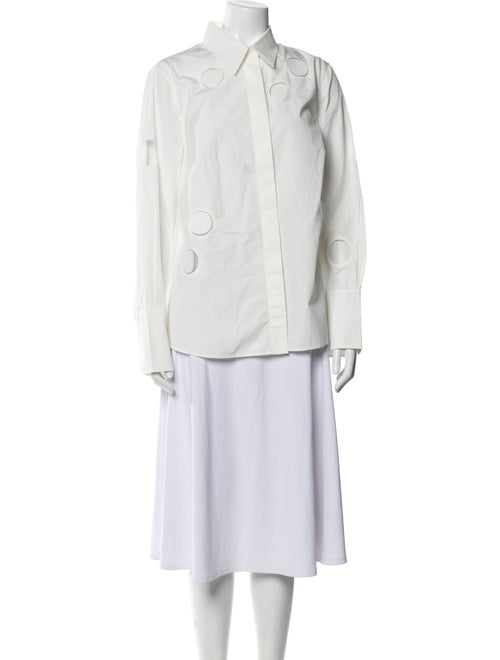 Akris Punto Long Sleeve Button-Up Top