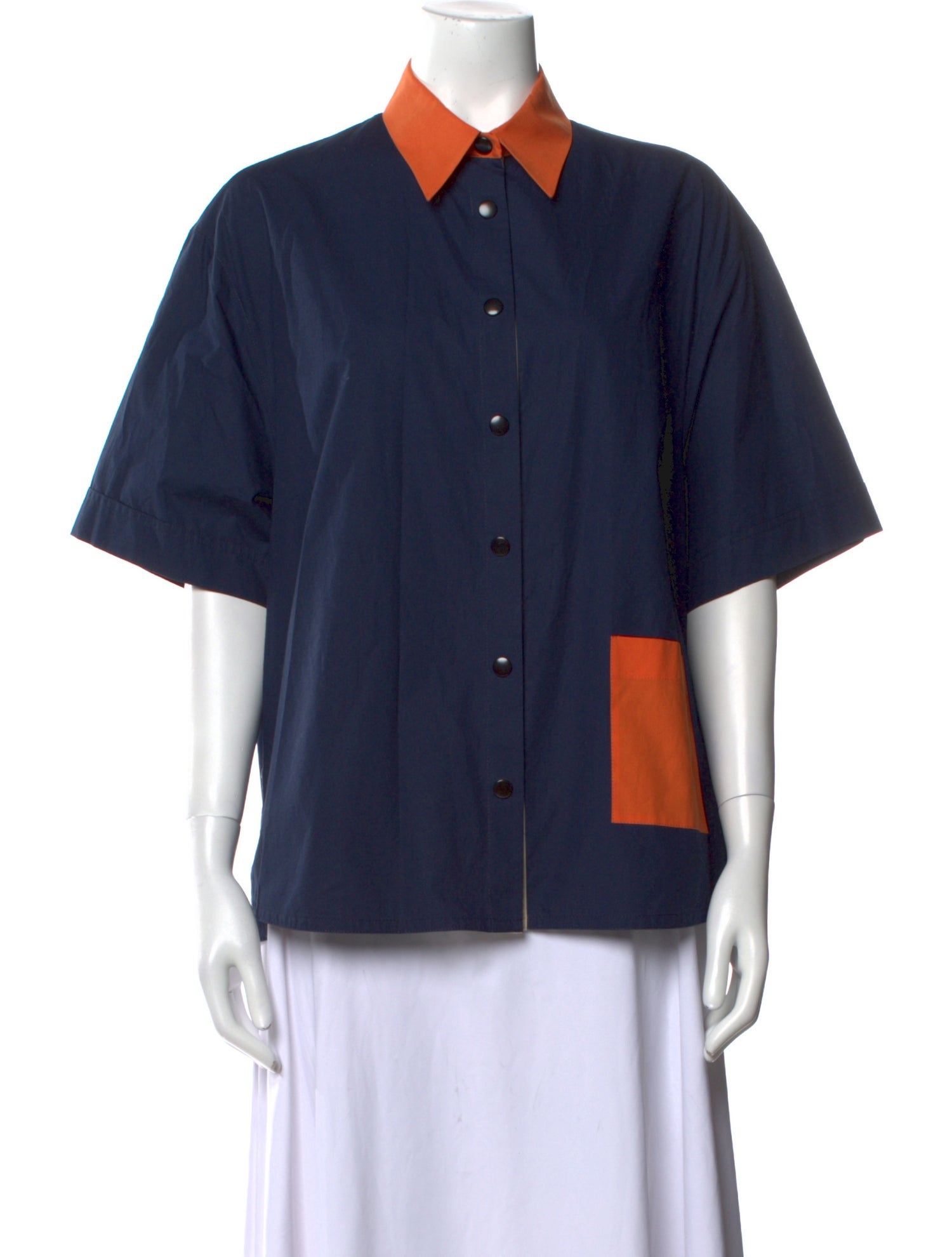 Akris Punto Short Sleeve Button-Up Top w/ Tags