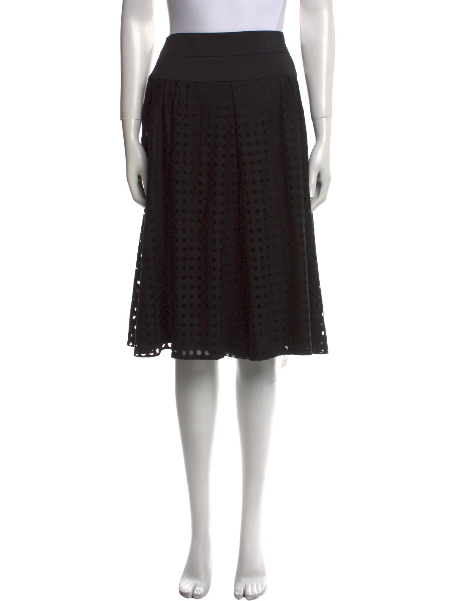 Akris Punto Lasercut Accents Knee-Length Skirt