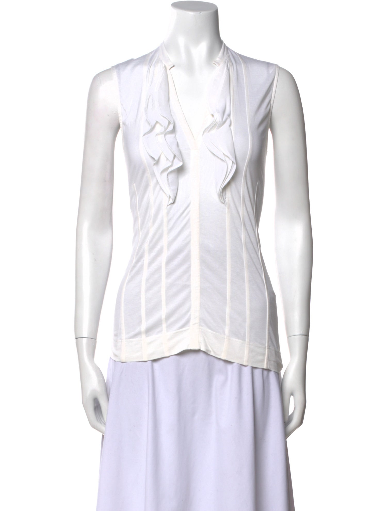 Akris Punto Striped V-Neck Top