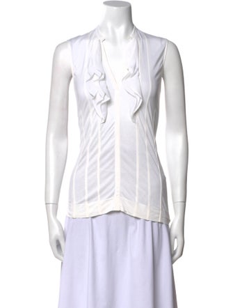 Akris Punto Striped V-Neck Top