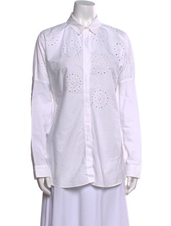 Akris Punto Long Sleeve Button-Up Top
