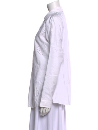 Akris Punto Long Sleeve Button-Up Top