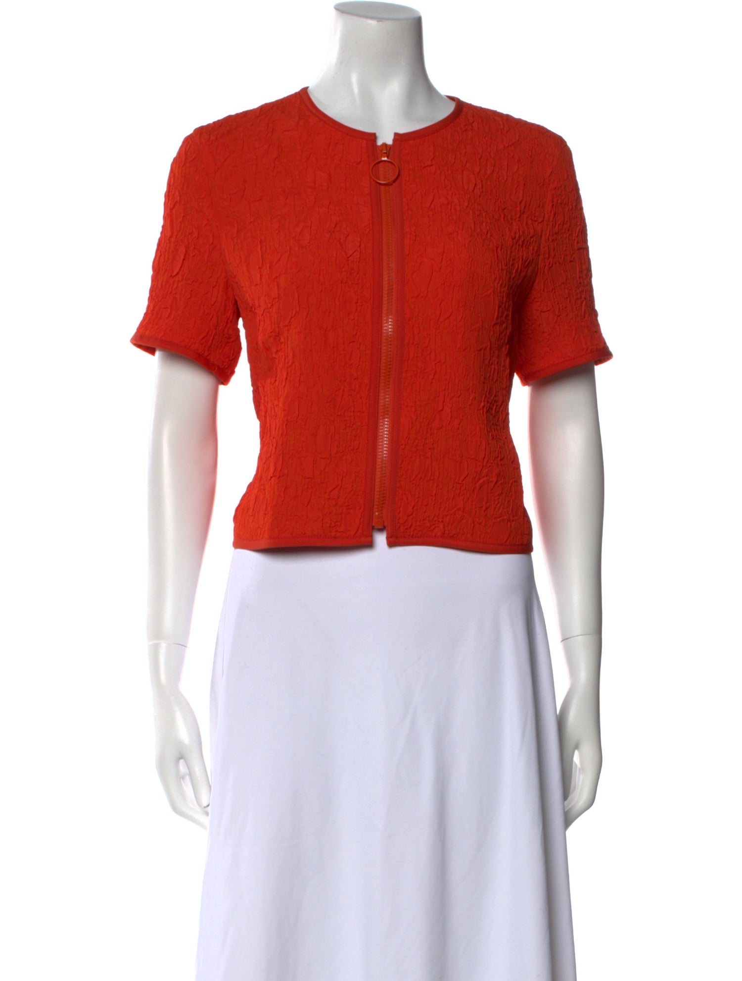 Akris Punto Crew Neck Short Sleeve Crop Top