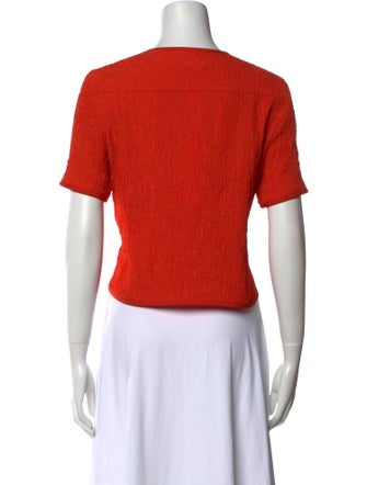 Akris Punto Crew Neck Short Sleeve Crop Top