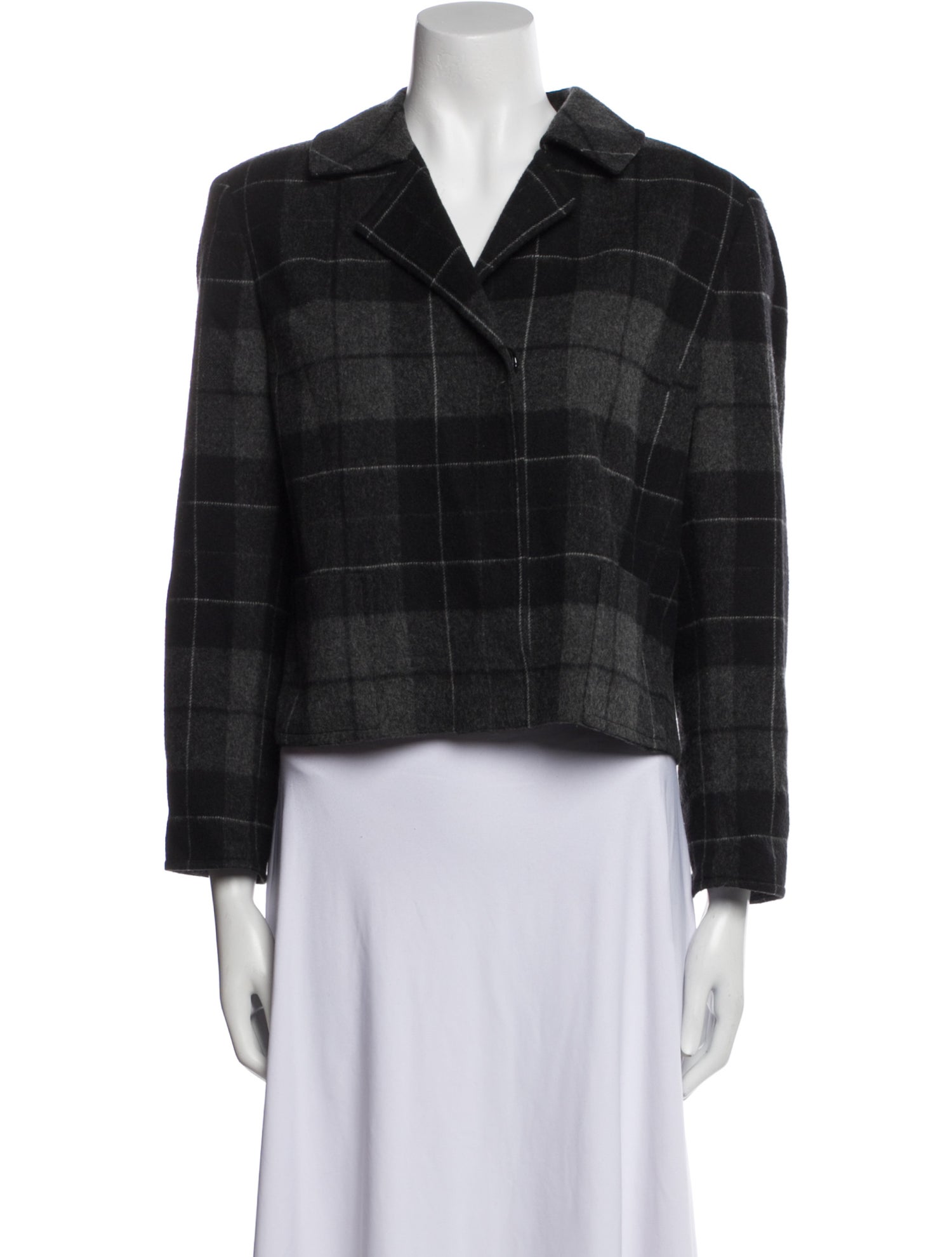Akris Punto Wool Plaid Print Blazer