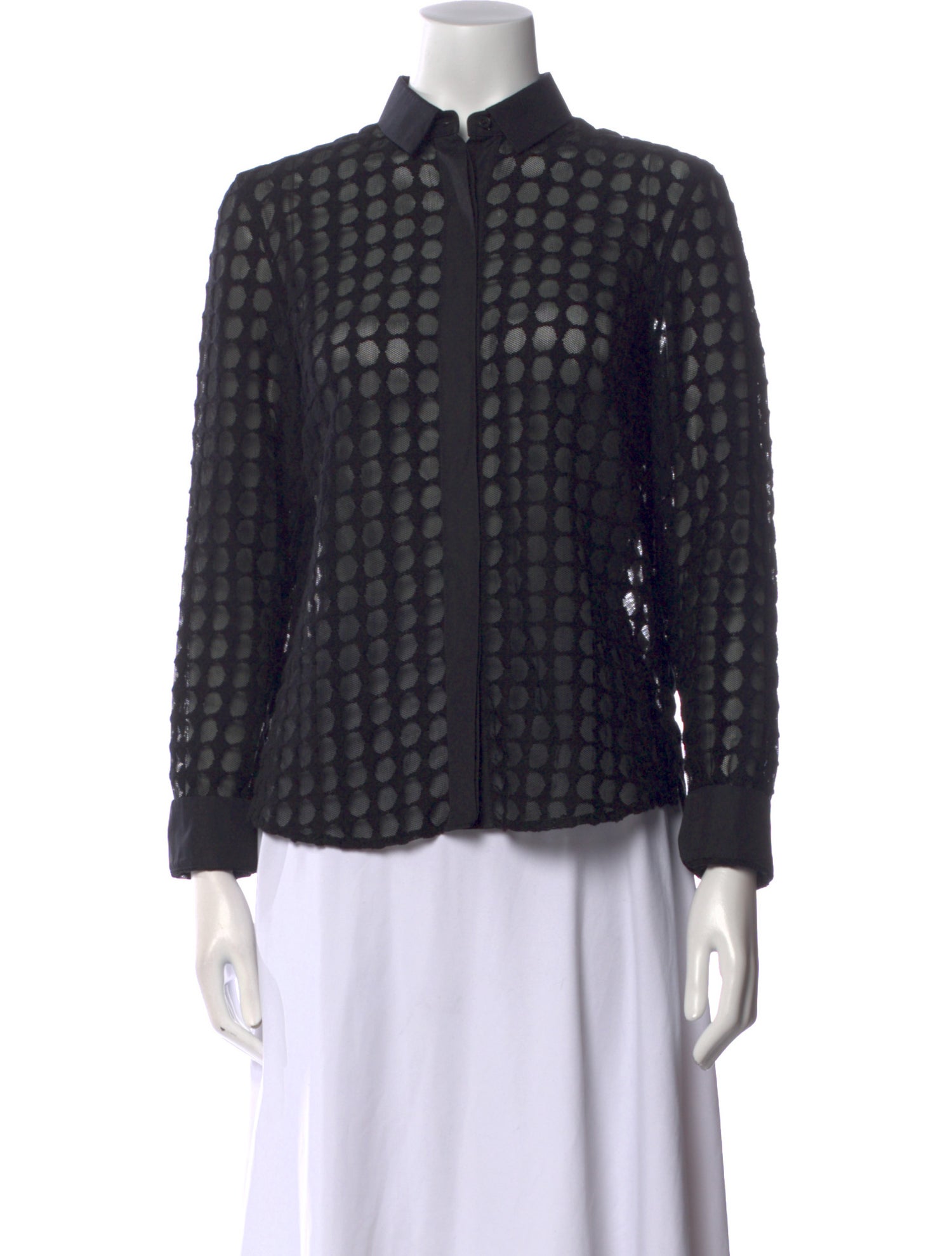 Akris Punto Long Sleeve Button-Up Top