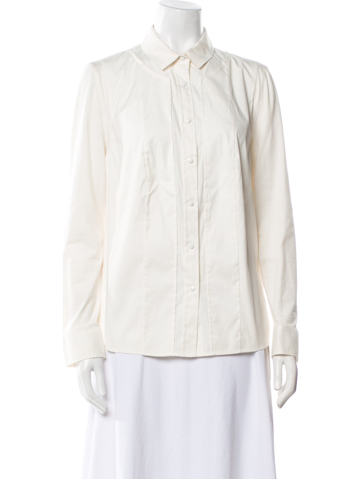 Akris Punto Long Sleeve Button-Up Top
