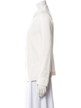 Akris Punto Long Sleeve Button-Up Top