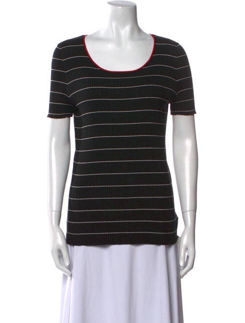 Akris Punto Striped Scoop Neck T-Shirt