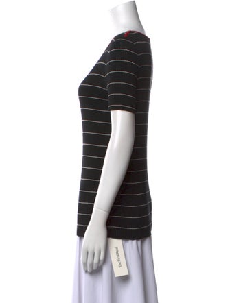 Akris Punto Striped Scoop Neck T-Shirt