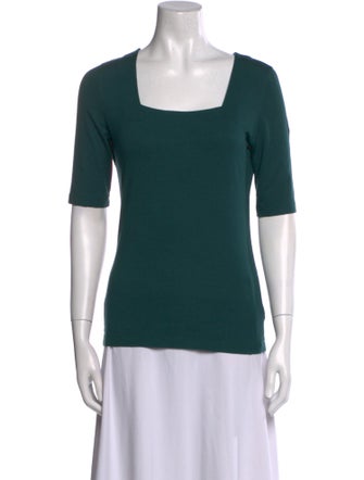 Akris Punto Square Neckline Short Sleeve Top