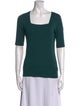 Akris Punto Square Neckline Short Sleeve Top