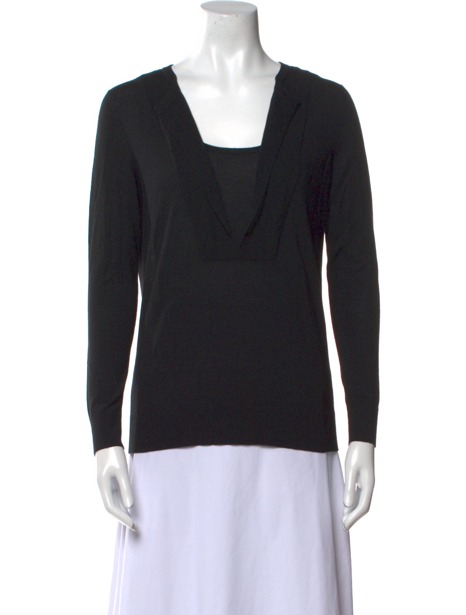 Akris Punto Wool Square Neckline Top