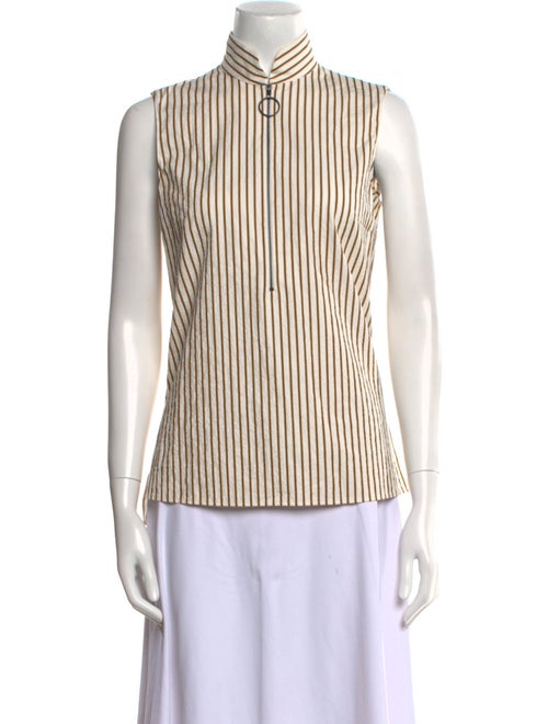 Akris Punto Striped Mock Neck Top