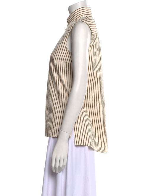 Akris Punto Striped Mock Neck Top