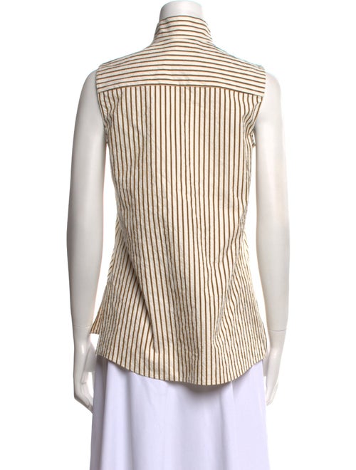 Akris Punto Striped Mock Neck Top