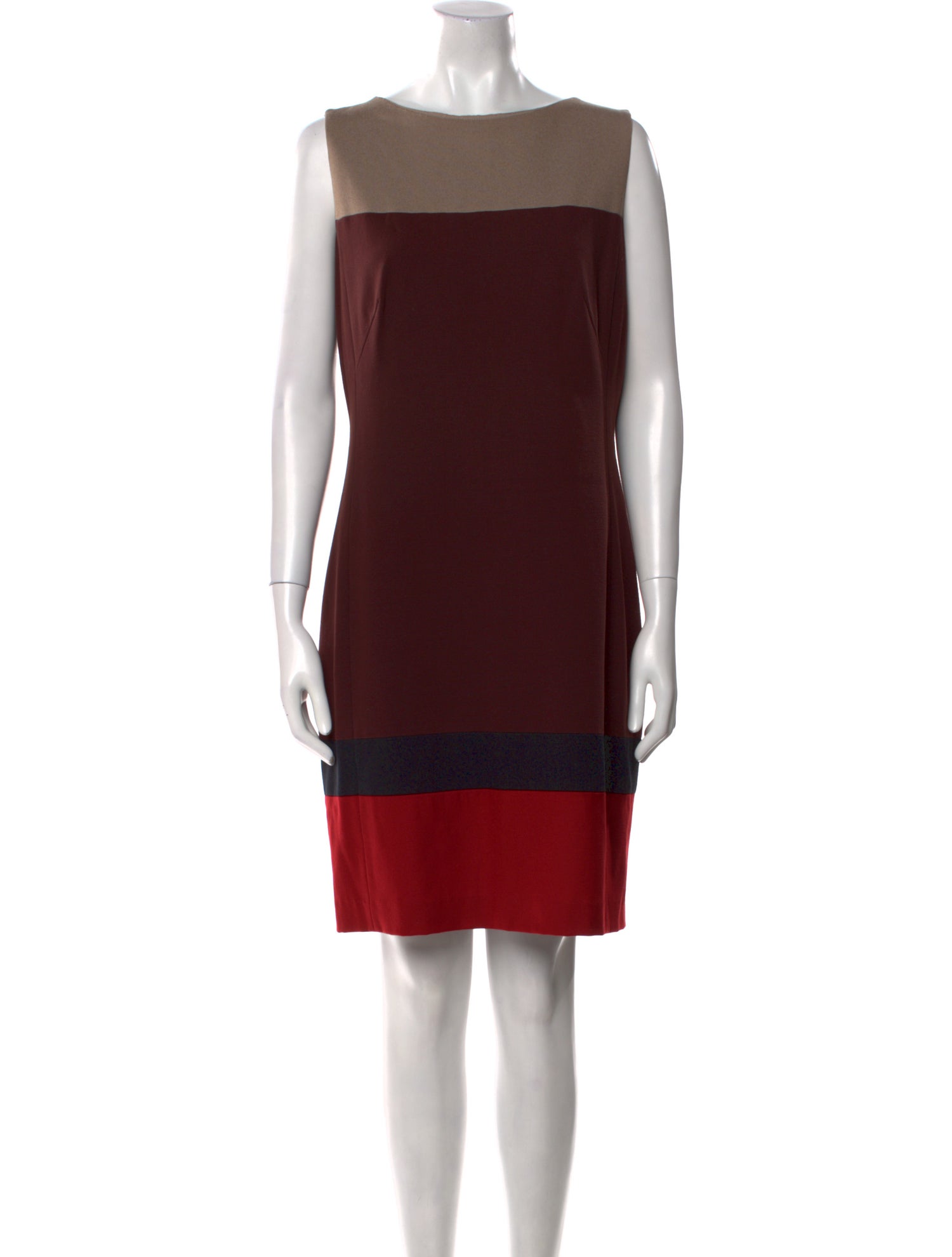 Akris Punto Colorblock Pattern Knee-Length Dress