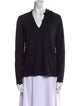 Akris Punto V-Neck Long Sleeve Top