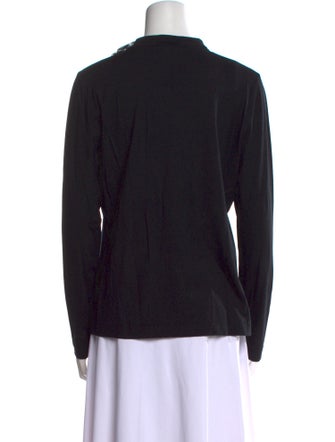 Akris Punto V-Neck Long Sleeve Top