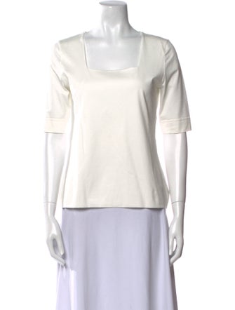 Akris Punto Square Neckline Short Sleeve Top