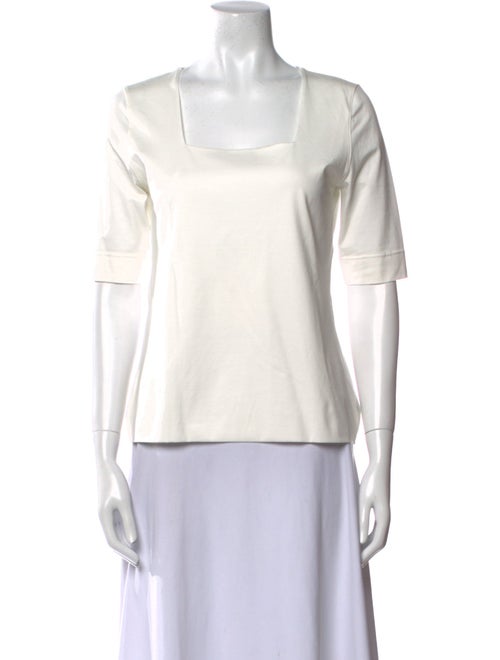 Akris Punto Square Neckline Short Sleeve Top