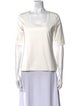 Akris Punto Square Neckline Short Sleeve Top