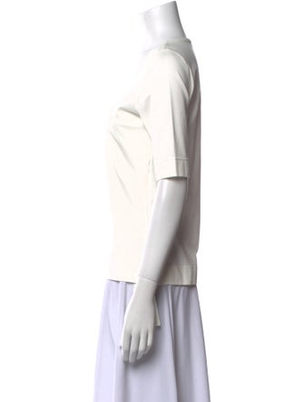 Akris Punto Square Neckline Short Sleeve Top